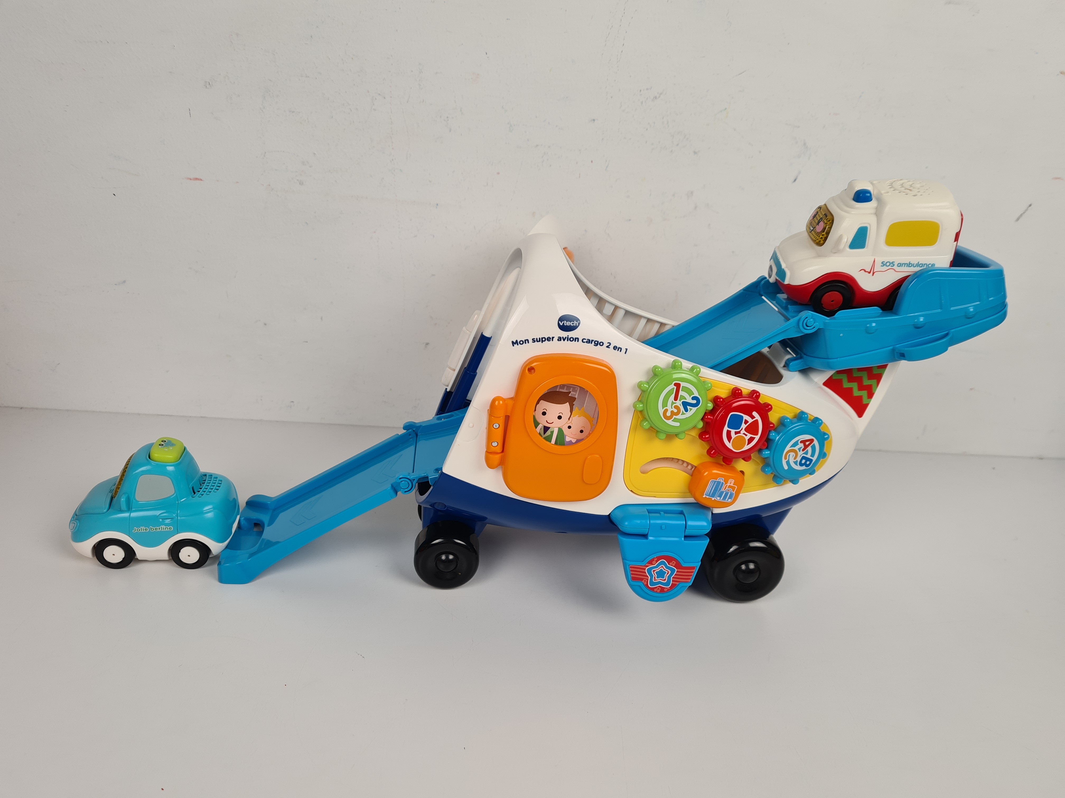 Avion cargo tut tut avec 2 petites voitures - Vtech - 34cm Bon état - Vue 2 - 